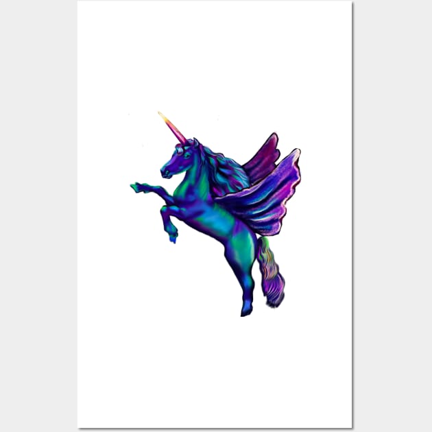 Unicorn - sparkly, glittery, magical, winged unicorn Wall Art by Artonmytee